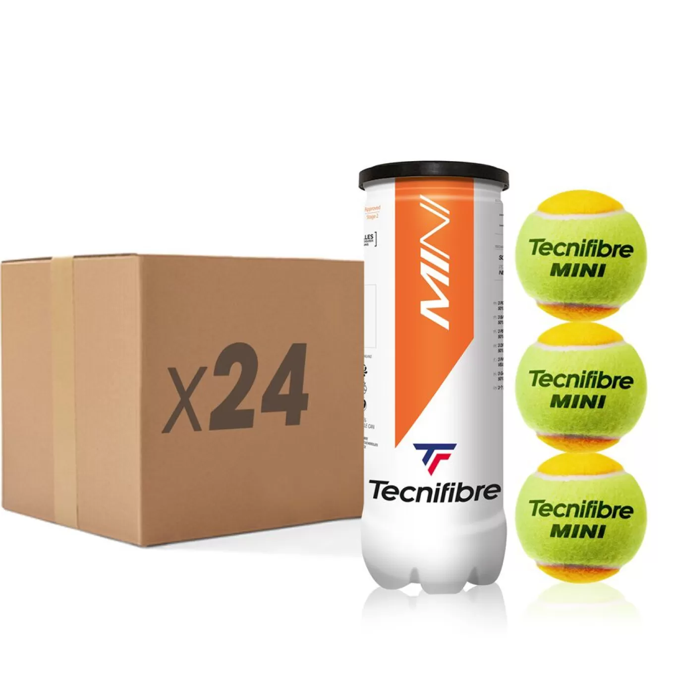 Best Tecnifibre BALLS MINI-TENNIS : BOX OF 24 TUBES OF 3 TENNIS BALLS