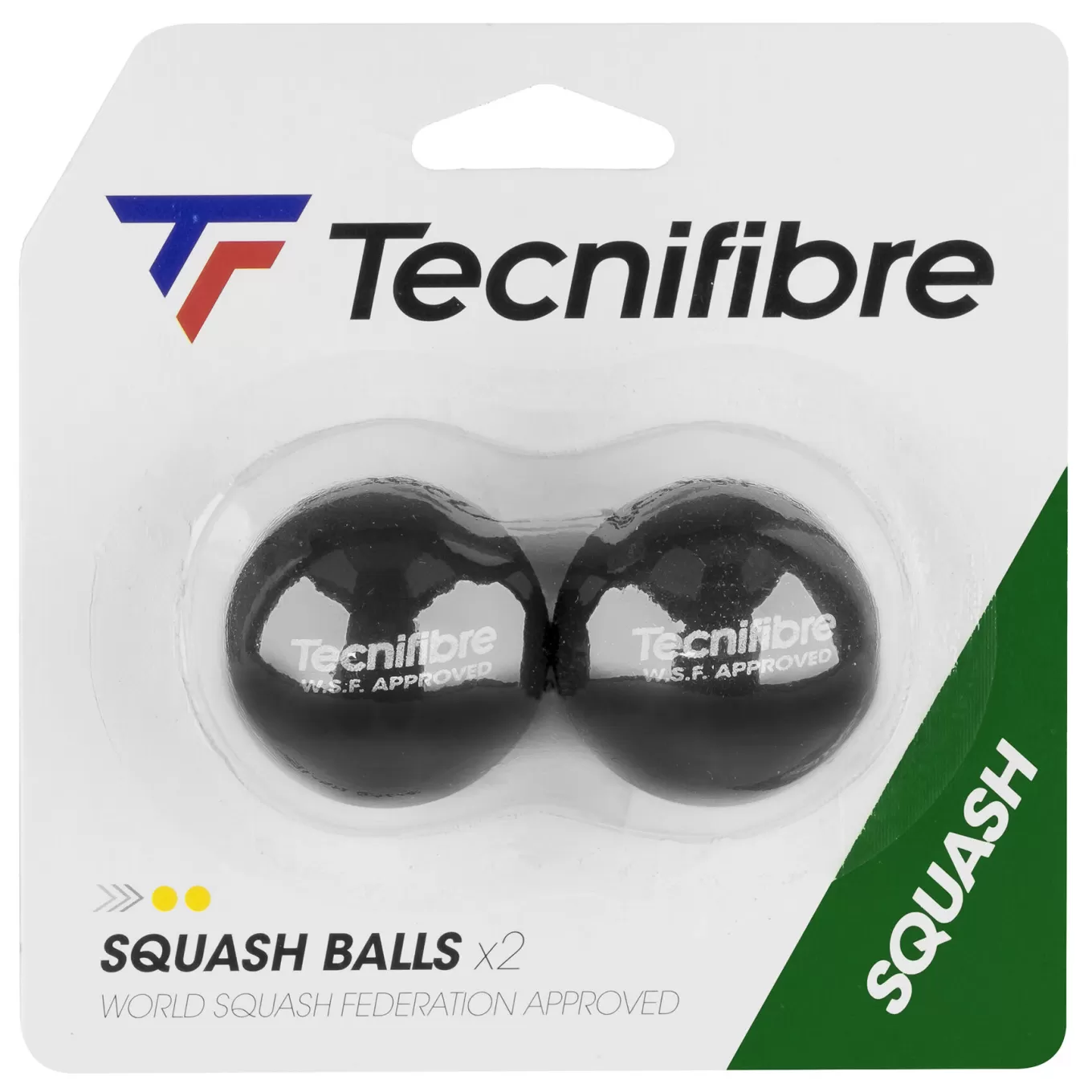 Discount Tecnifibre SQUASH BALLS DOUBLE YELLOW DOT X2