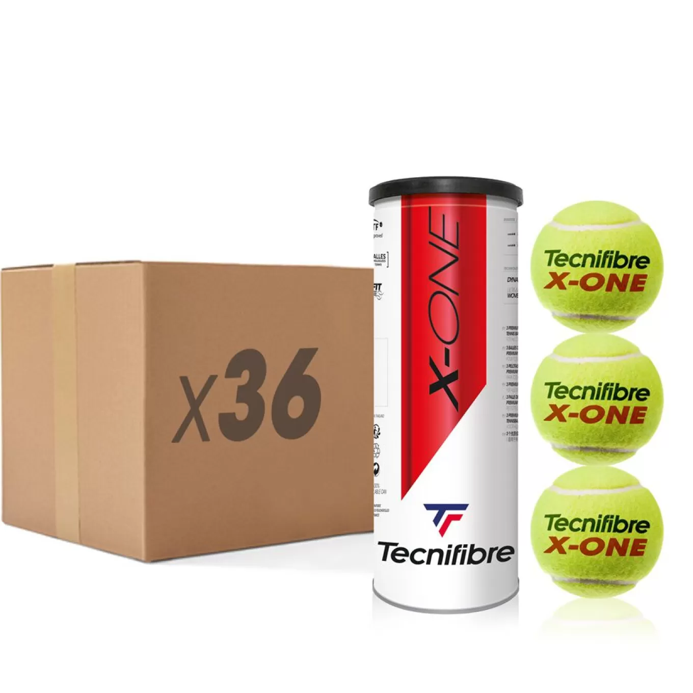 Cheap Tecnifibre X-ONE : BOX OF 36 TUBES OF 3 TENNIS BALLS
