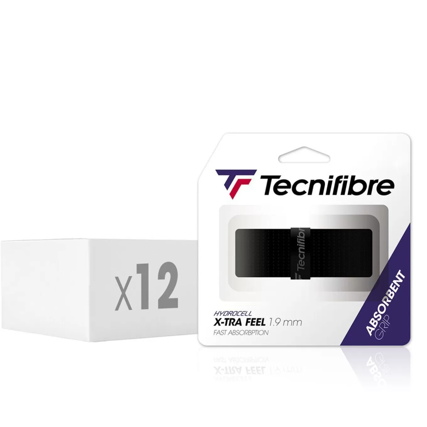 New Tecnifibre X-TRA FEEL BLACK (box of 12 d'1 grip)